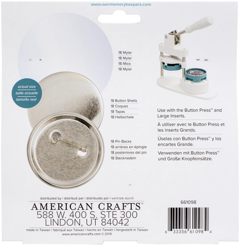 We R Memory Keepers Button Press Refill Pack 18/Pkg-Large (58mm) - Image 2